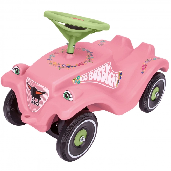 Voiturette à pousser BIG BOBBY CAR CLASSIC rose avec fleurs