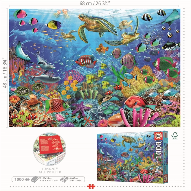 Puzzle Educa tortues en fantaisie tropicale 1000 pièces