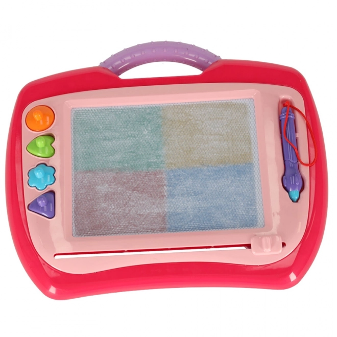 Tableau magnétique de dessin pour enfants avec tampons rose XL