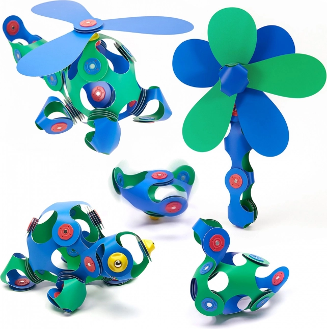 Blocs magnétiques Clixo Crew pack, vert et bleu