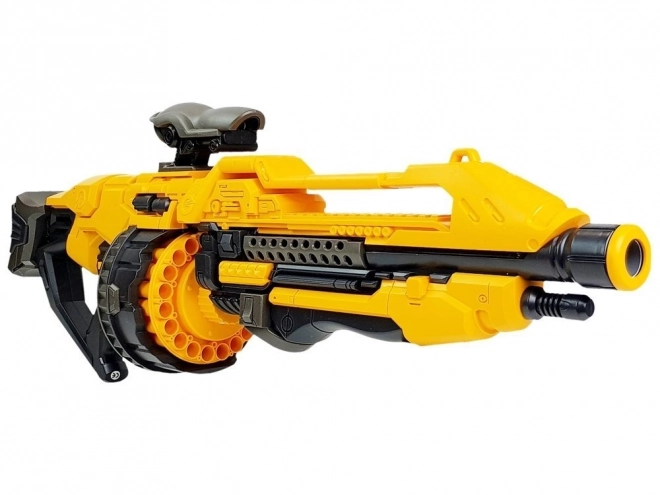 Pistolet en mousse électrique pour enfants avec chargeur rotatif - jaune