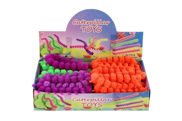 Chenille en silicone antistress à presser 24cm avec possibilité de 4 couleurs