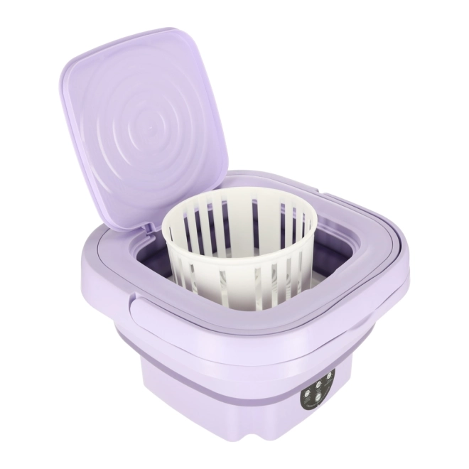Lave-linge de voyage pliable 8L violet