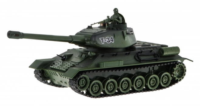 Chars radiocommandés 2 T-34 vs. Tiger pour enfants 3+ Modèles à tir 1:28 + Grande bataille de chars + Sons lumineux