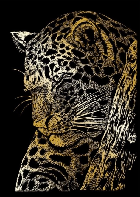 Tableau à gratter cuivre chien et chat