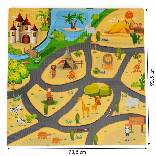 ECOTOYS Puzzle en mousse Safari avec bordure