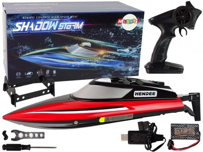 Bateau à moteur R/C 2.4G Rouge 20-25 KM/H
