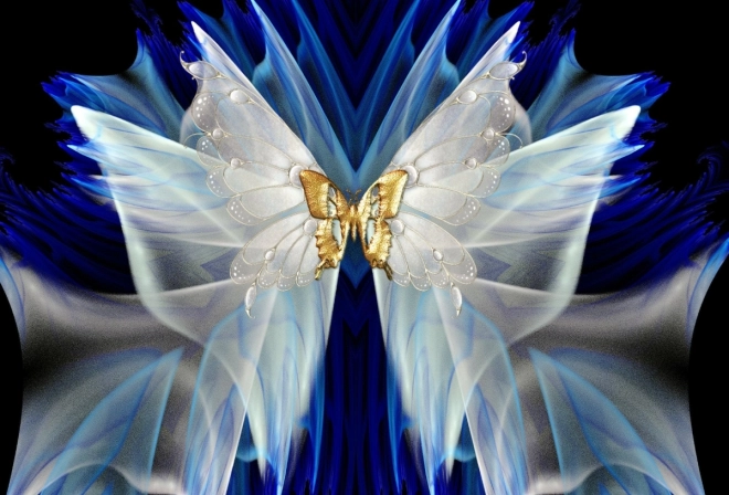 Peinture diamant Le Papillon doré 30x40 cm