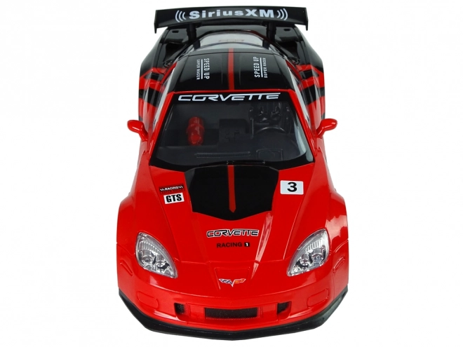 Voiture RC de course sportive 1:18 Corvette C6.R rouge 2.4G avec éclairage