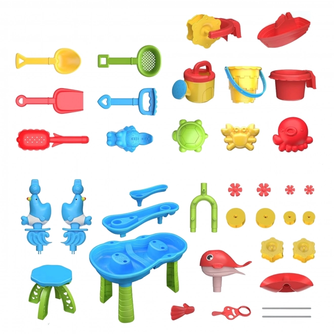 Woopie table d'eau XL pour enfants pour jouer avec l'eau et le sable 37 pièces