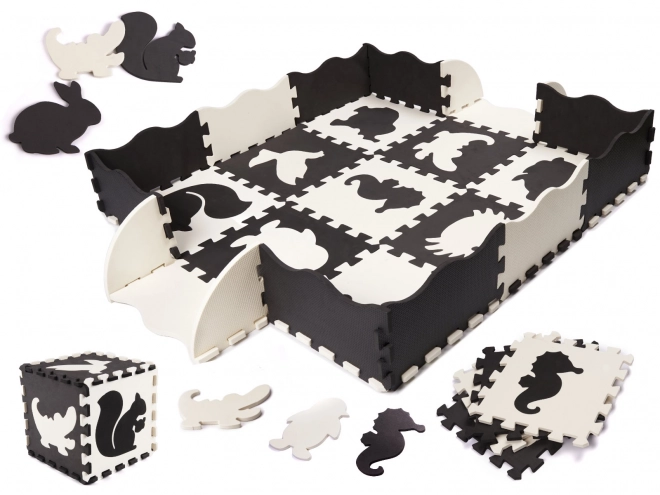 Puzzle en mousse contrastée avec animaux - 25 pièces