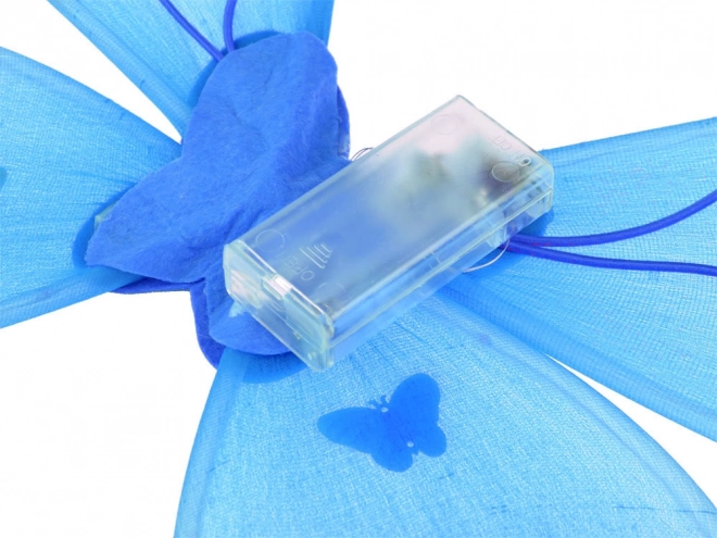 Costume de fée bleue lumineuse pour petite avec ailes de papillon