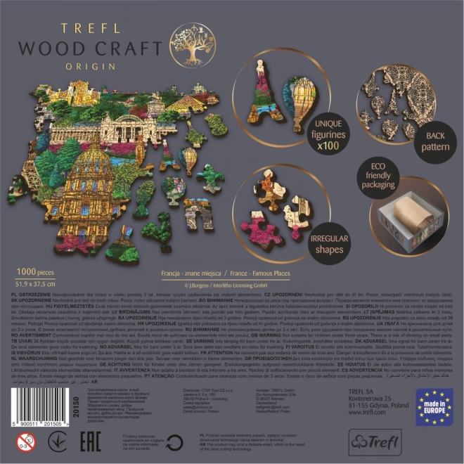 Puzzle en bois TREFL Lieux célèbres de France 1000 pièces