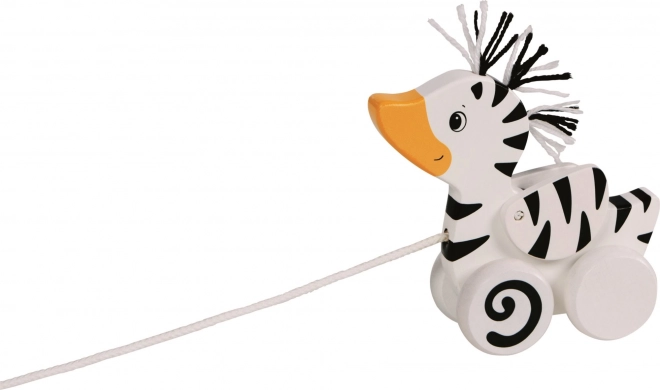 Goki canard à tirer en bois avec motif zébré
