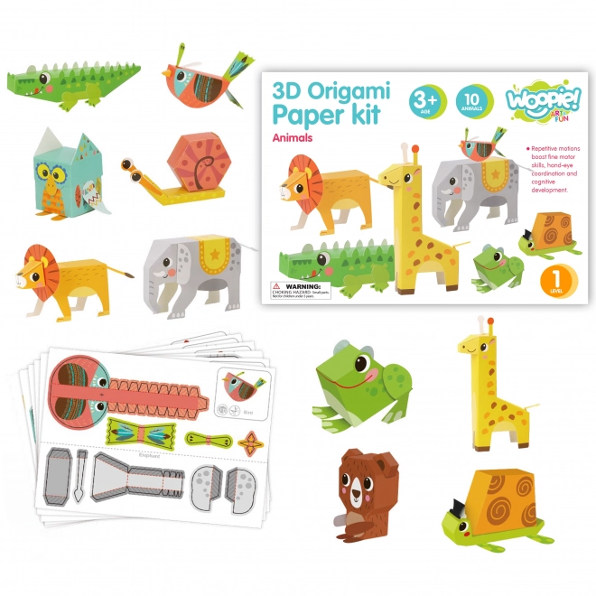 Woopie art&fun kit créatif origami 3D animaux