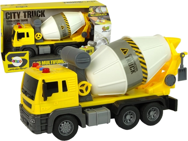 Bétonnière jaune 1:16 avec lumières et sons