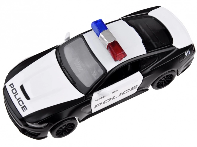Voiture de police en métal Ford Shelby GT350 à l'échelle 1:32 avec effets de lumières gyrophare