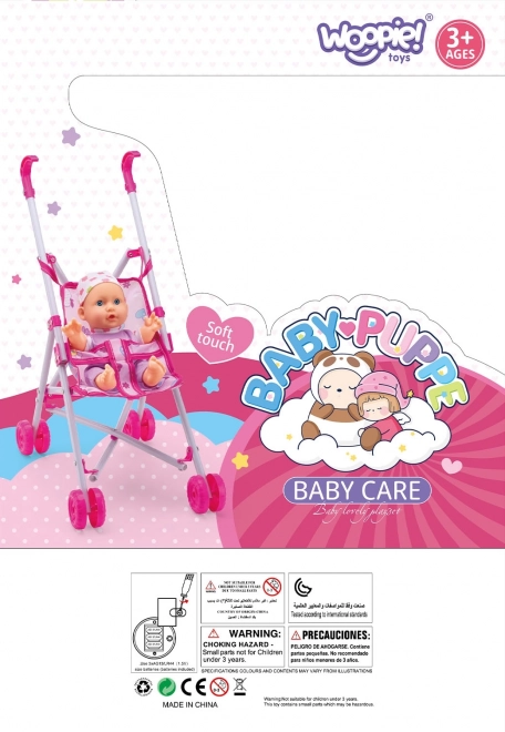 Woopie première poupée pour enfants avec poussette et ensemble de repas