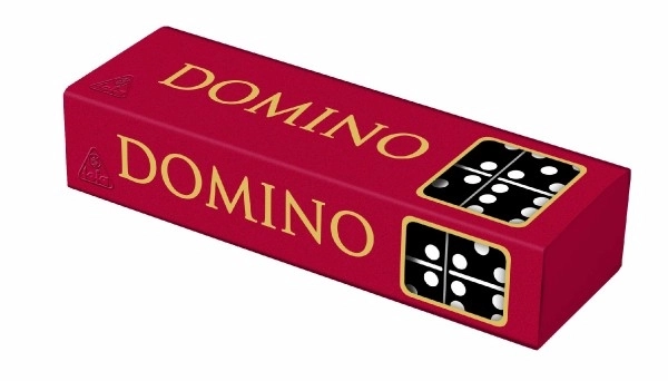 Domino jeu de société bois 28 pièces en boîte 15,5x3,5x5cm