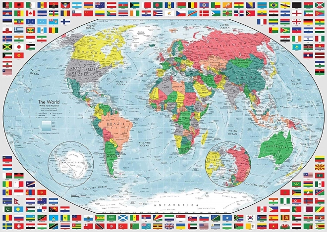 Puzzle carte du monde colorée 1000 pièces