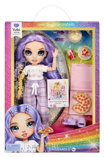 Rainbow High Junior Fashion poupée en pyjama - Violet Willow
