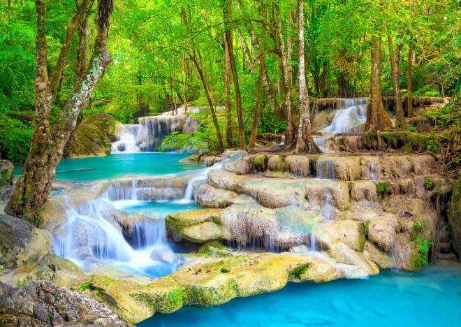Puzzle Cascade turquoise, Thaïlande 1000 pièces