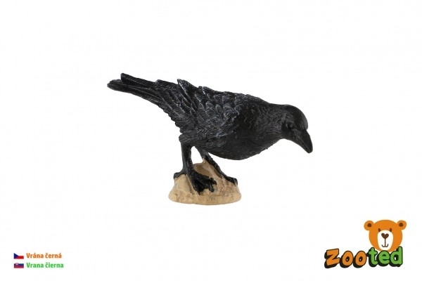 Corbeau noir en plastique zooted 11cm en sac