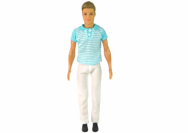 Poupée garçon enfant cheveux blonds – t-shirt turquoise