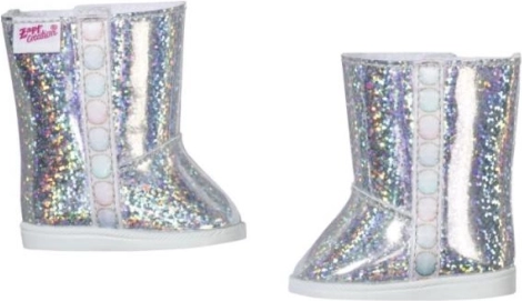 Bottes d’hiver argentées BABY born pour poupée 43 cm