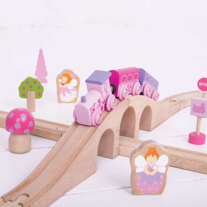 Bigjigs Rail Circuit de train en bois en huit pour princesses 35 pièces
