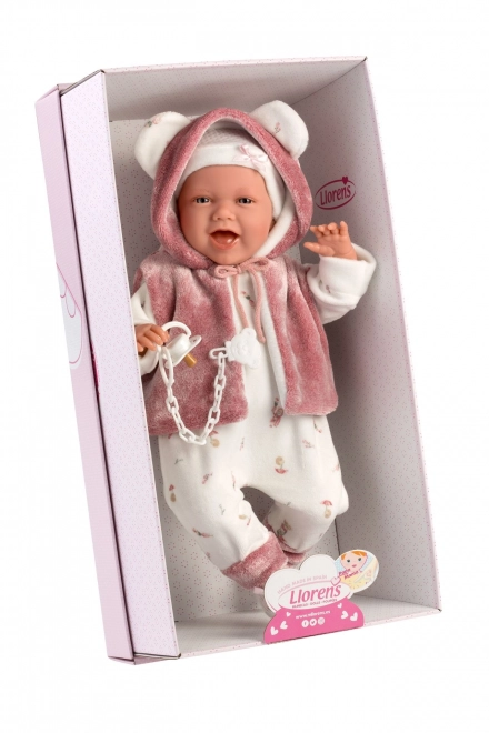 Llorens 74070 NOUVEAU-NÉ - poupée réaliste de bébé avec sons et corps en tissu doux - 42 cm
