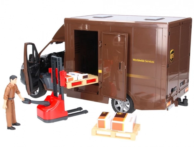 Véhicule de livraison UPS Bruder MB Sprinter avec figurine et accessoires