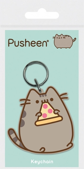 Porte-clés Pusheen avec pizza