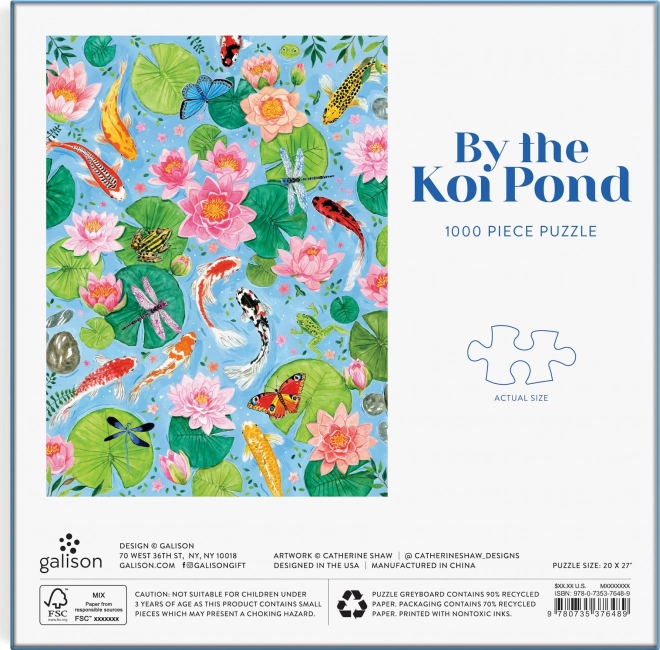 Galison Puzzle Étang avec Carpes Koi 1000 pièces