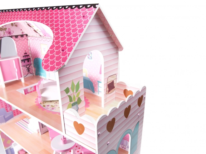 Maison de poupées en bois avec meubles - 70 cm