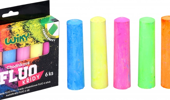 Craies fluorescentes pour trottoir 6 pcs