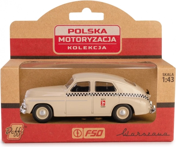 Voiture historique PRL Warszawa M20 taxi modèle sable