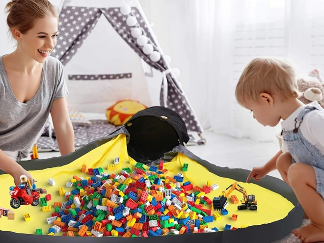 Organisateur Panier à jouets avec tapis et couvercle