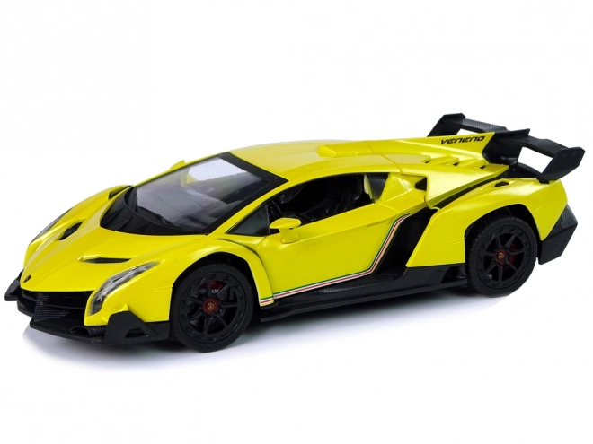 Voiture Lamborghini Veneno Jaune Télécommandée 2.4G avec Lumières Sonores