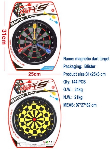 Cible magnétique double face 20 cm avec 3 fléchettes