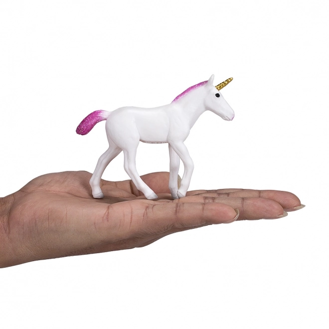 Figurine en plastique Licorne avec crinière rose