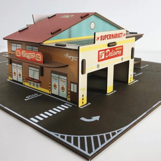 Environnement urbain réaliste pour petites voitures