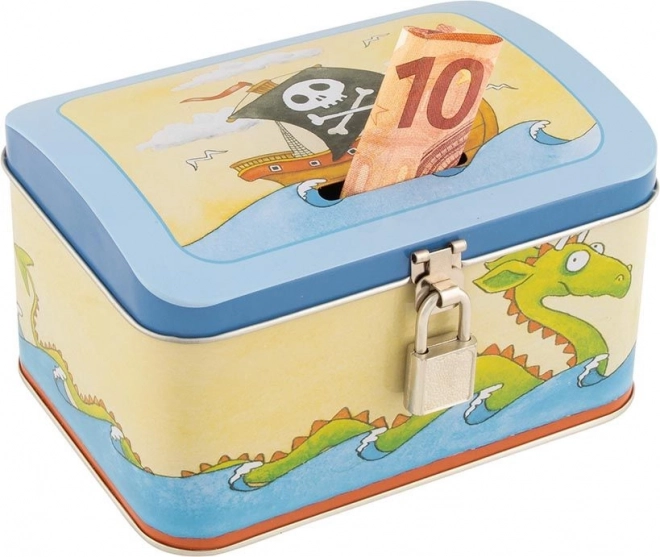 Boîte à monnaie avec clé pirate
