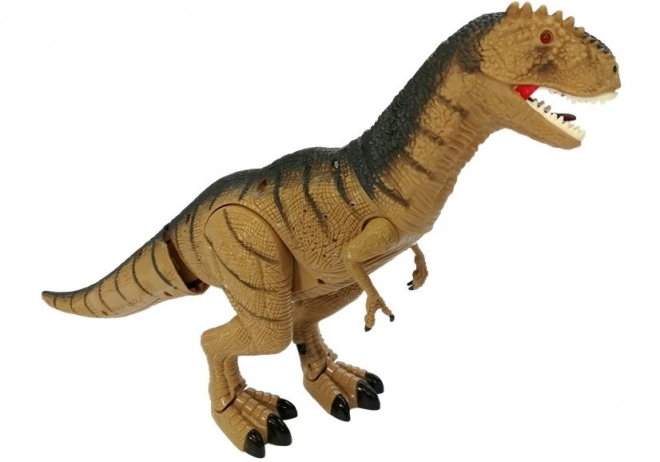 Le dinosaure Tyrannosaure rugit et s'illumine