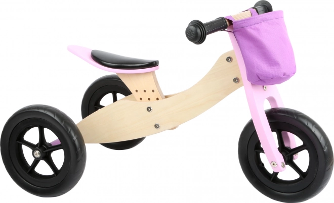 Draisienne en bois 2 en 1 rose