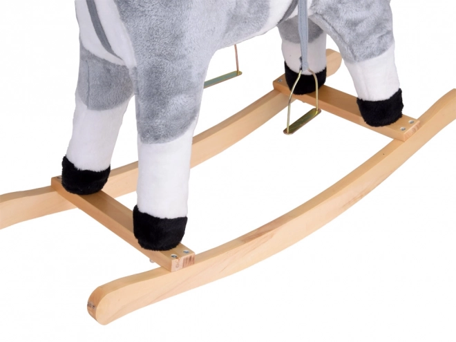 Grand cheval à bascule gris + queue mobile et museau ZA5441