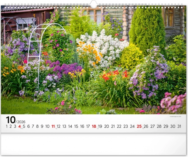 Calendrier mural Jardins 2026