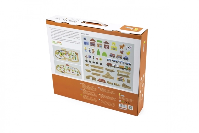 Viga Circuit de train en bois 90 pcs