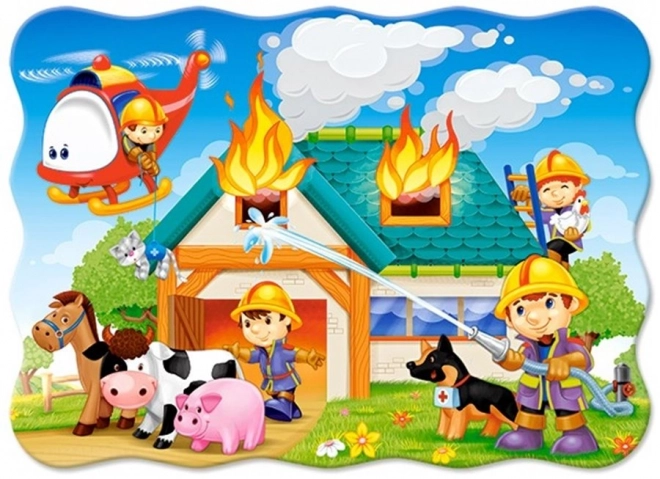 Puzzle Caserne de pompiers en action 30 pièces