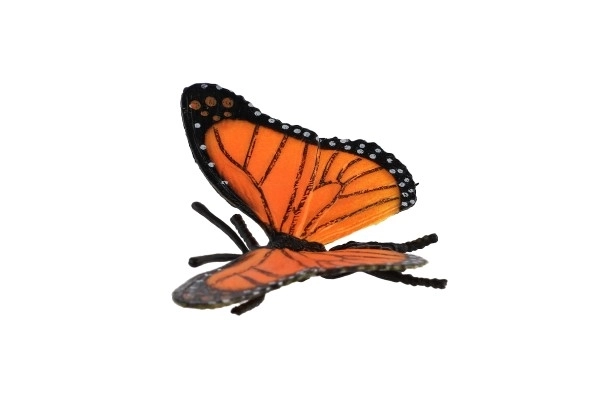 Papillon Monarque migrateur (babole) en plastique zootechnie 11cm dans un sachet